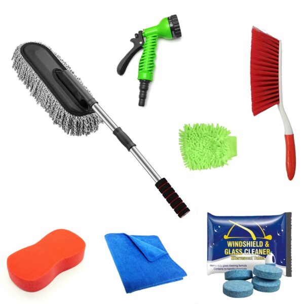 KANYA Car Cleaning Accessories Kit Full Interior and Exterior Combo Pack of 7